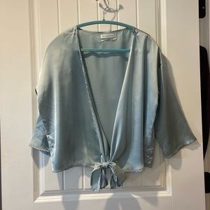Urban Outfitters Satin Tie-Front Top